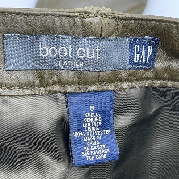 GAP Army Green Leather pants in Boot Cut Size 8 - Picture 5 of 9